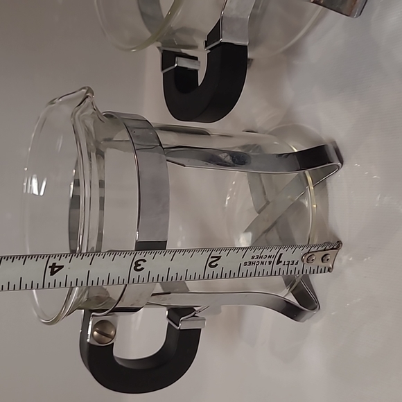 Vintage Bodum Chambord pitcher open sugar & creamer set glass stainless steel - Picture 6 of 8